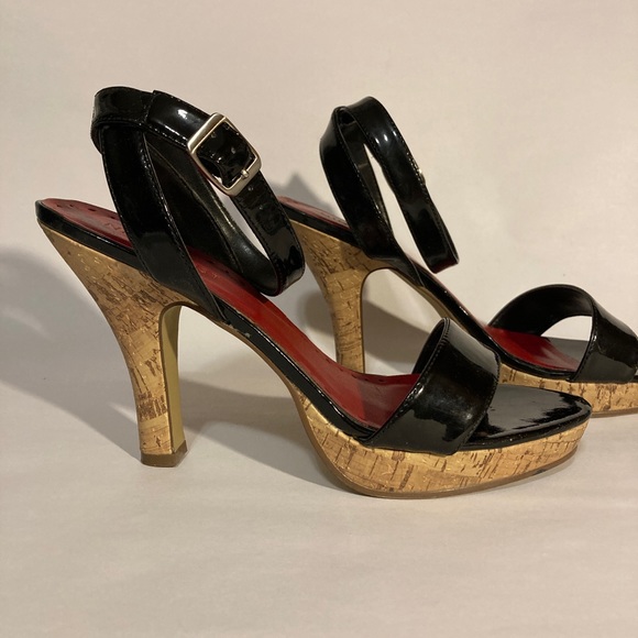 Nine West strappy sandals with cork heel, size 8 - Picture 3 of 6